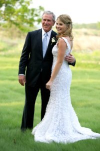 President George W. Bush and Jenna Bush Pose for a Photographer prior to Jenna's Wedding to Henry Hager at Prairie Chapel Ranch in Crawford, Texas - NARA 6734320 photo