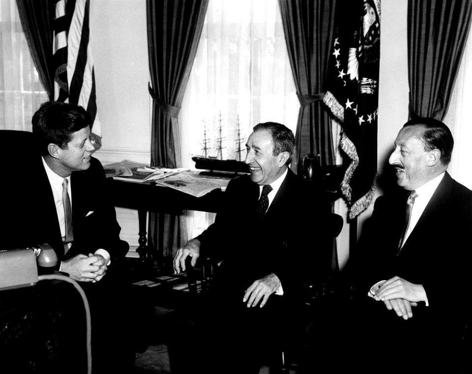 President John F. Kennedy Meets with Prime Minister of Peru Pedro Beltrán and Ambassador of Peru Fernando Berckemeyer
