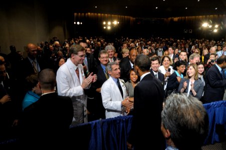 President Obama greets Dr Anthony Fauci 9203044910 l (14352845344)