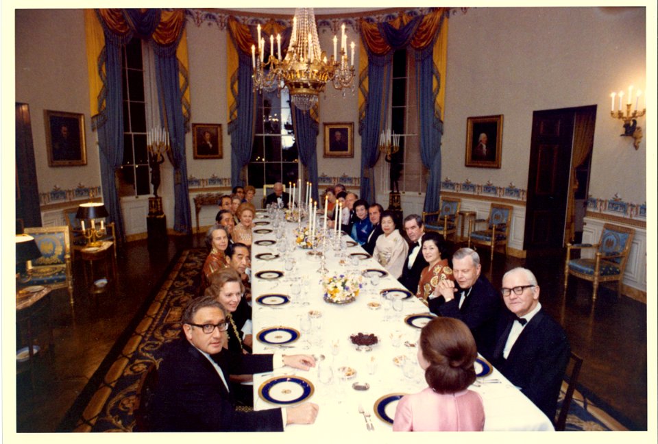 President Richard Nixon and First Lady Pat Nixon Hosting a Formal Dinner in Honor of Former Prime Minister of Japan and Mrs. Eisaku Sato