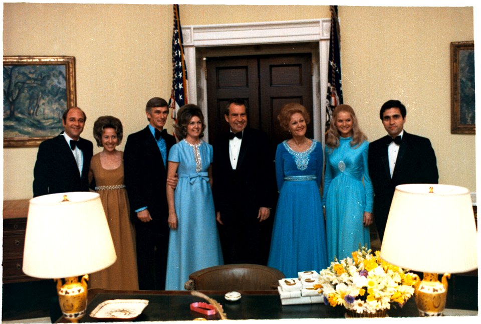 President Richard Nixon and First Lady Pat Nixon with Apollo 17 Astronauts