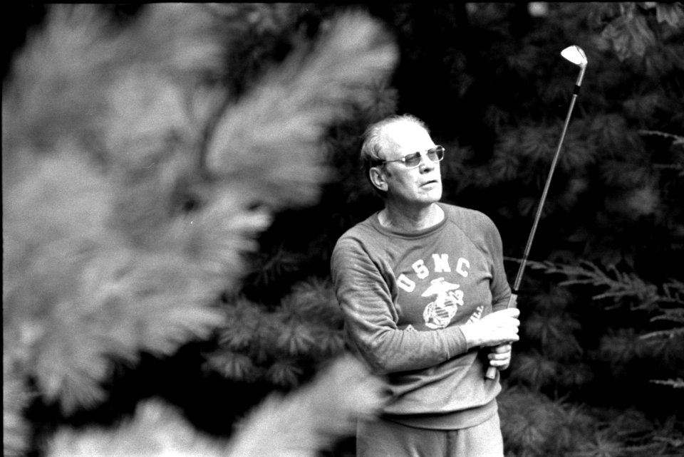 President Gerald Ford golfing on a Labor Day week-end trip to Camp David