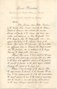 President Grover Cleveland's Commutation of Willie Johnson, alias Willie Overton's Death Sentence - Page 1 (8495456398)