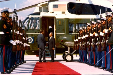 President Richard Nixon Bidding Farewell to South Vietnam's President Nguyen Van Thieu