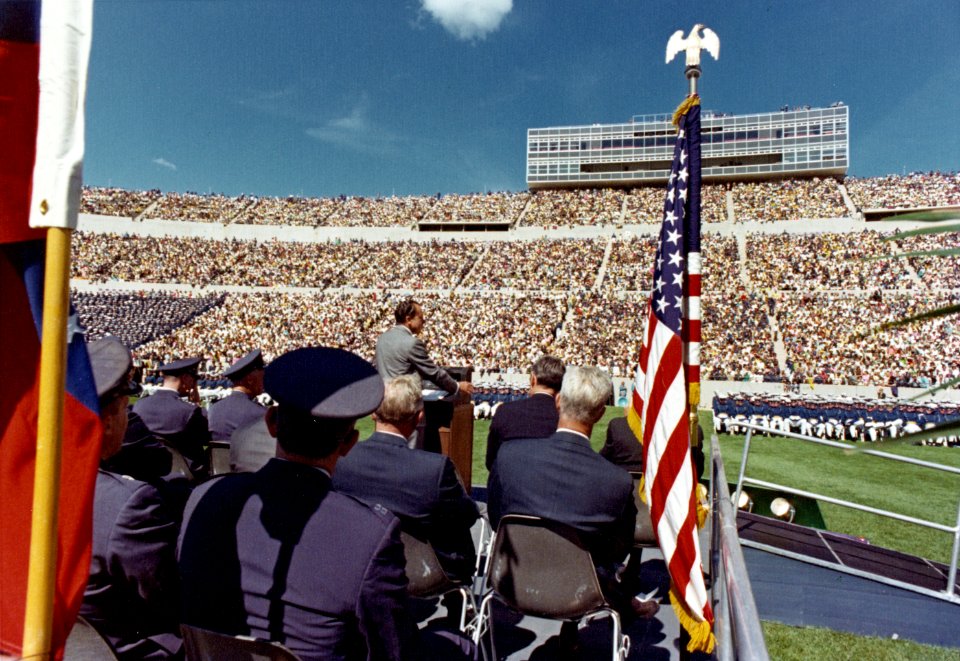 President Richard Nixon Gives a Commencement Ceremony Speech at Air Force Academy in Colorado Springs (cropped)