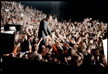 President Richard Nixon Addresses a Large Crowd at a Campaign Rally Held at Ontario International Airport in California