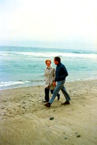 President Richard Nixon and First Lady Pat Nixon Walking along the Beach in San Clemente, California photo