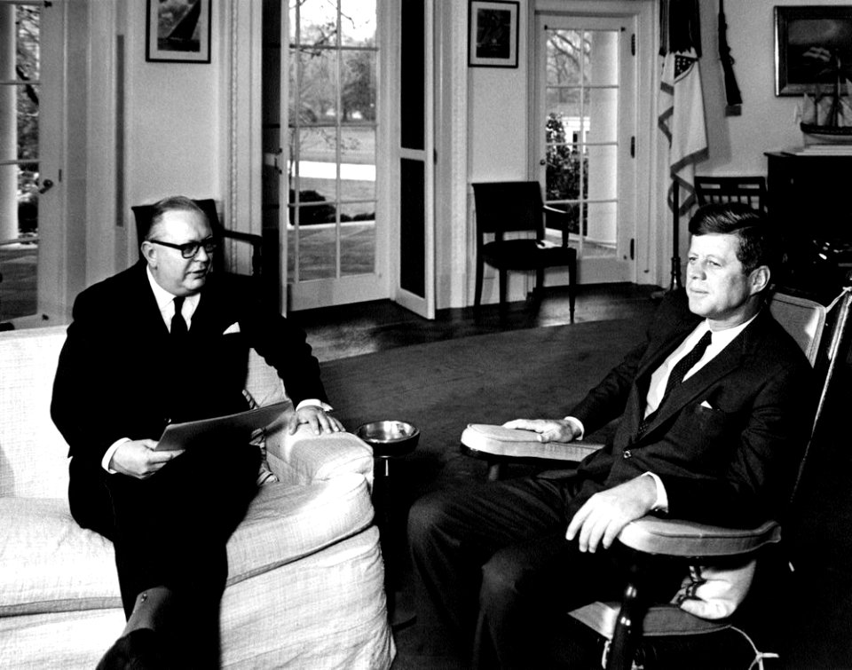 President John F. Kennedy with Ambassador of Norway, Hans Kristian Engen