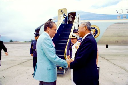 President Richard Nixon Shakes Hands with Senator Hiram Fong