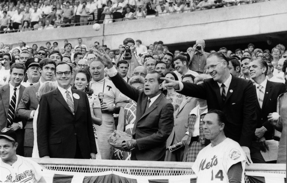 President Richard Nixon Throwing Out the First Ball at the 1970 All Star Baseball Game