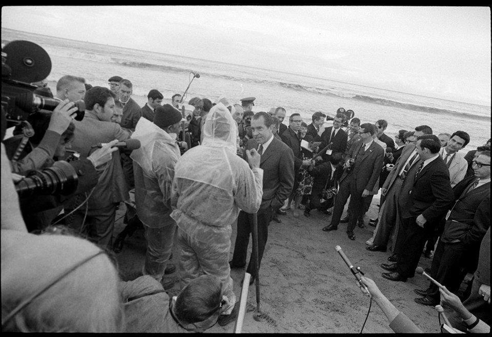 President Richard Nixon Visiting Ledbetter Park in Santa Barbara, California following a Catastrophic Oil Spill