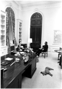 President Richard Nixon meeting with Henry Kissinger photo