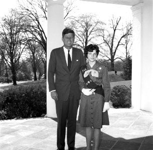 President John F. Kennedy with Mary Fogarty, Daughter of Congressman John E. Fogarty (Rhode Island) photo