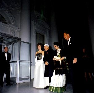 President John F. Kennedy and First Lady Jacqueline Kennedy Attend a Dinner in Honor of Prime Minister of India Jawaharlal Nehru