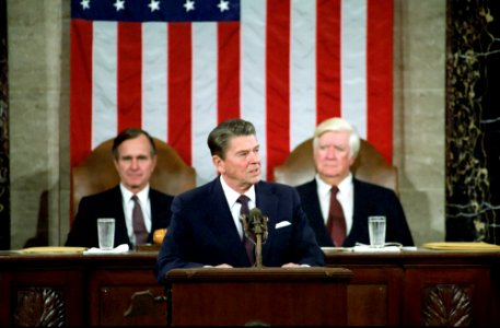 President Ronald Reagan Addressing Joint Session of Congress