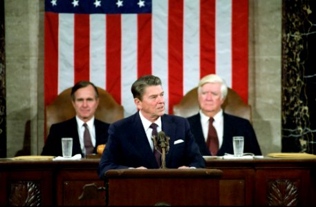 President Ronald Reagan Addressing Joint Session of Congress photo