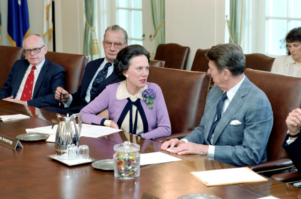 President Ronald Reagan and Anne Armstrong