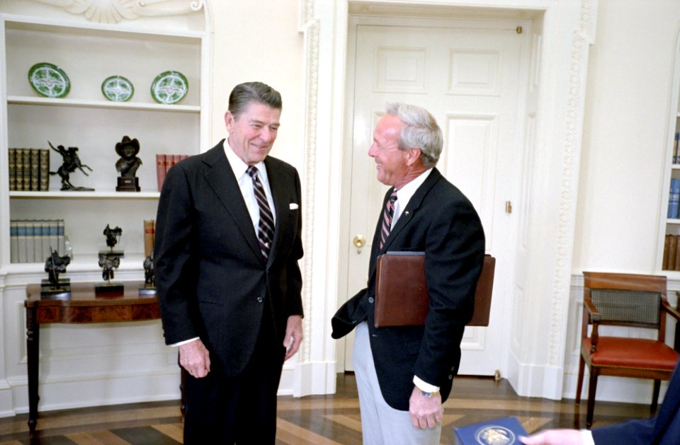 President Ronald Reagan and Arnold Palmer
