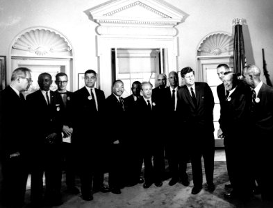 President John F. Kennedy and Vice President Lyndon B. Johnson Meet with Organizers of March on Washington