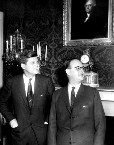 President John F. Kennedy with Prime Minister of Denmark Viggo Kampmann