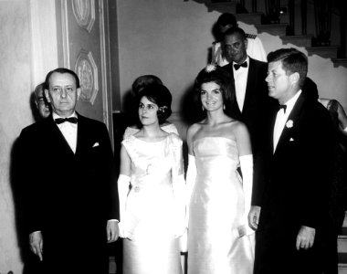 President John F. Kennedy attends dinner for Minister of State for Cultural Affairs of France, André Malraux