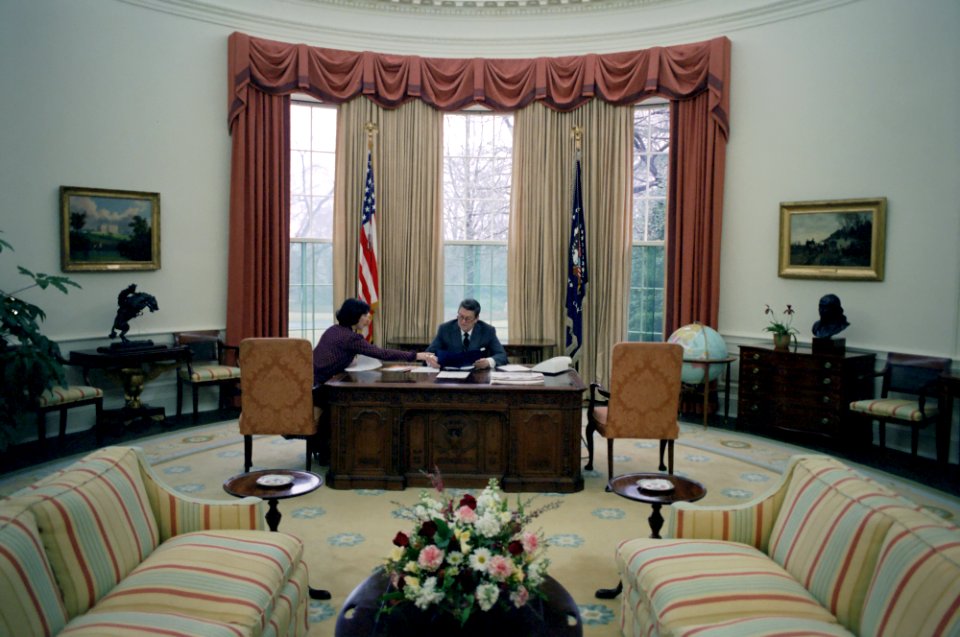 President Ronald Reagan and Helene Von Damm
