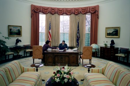 President Ronald Reagan and Helene Von Damm