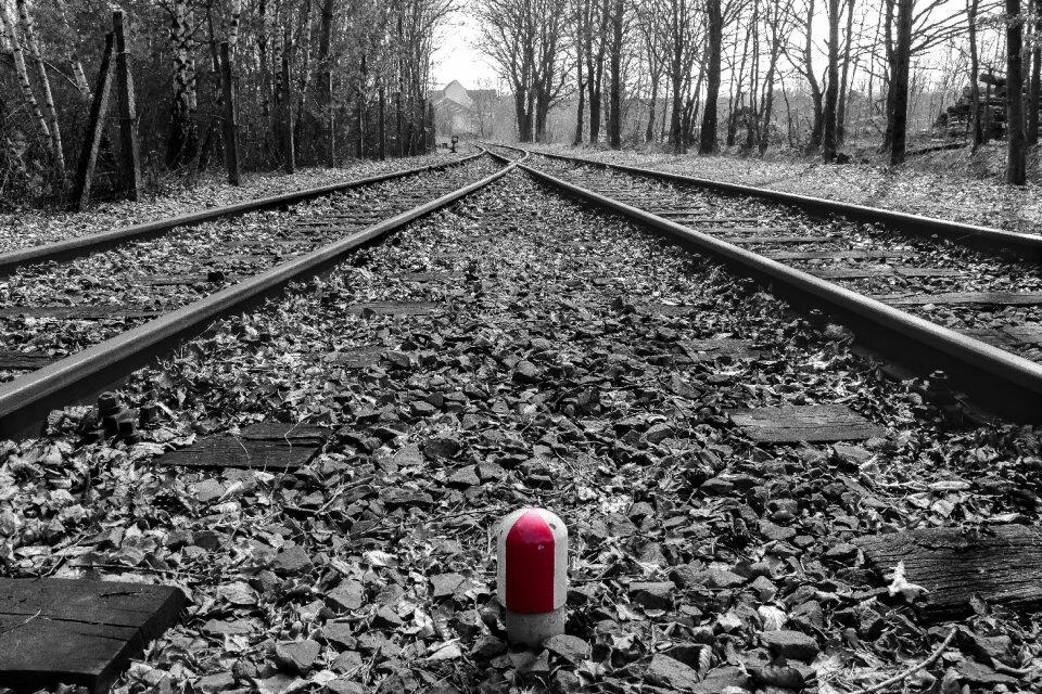 Railway black and white black and white photo