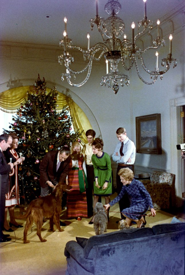 President Richard Nixon, the First Family and Pets, and Newscasters