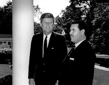 President John F. Kennedy with Prime Minister of Libya, Mohieddin Fikini photo