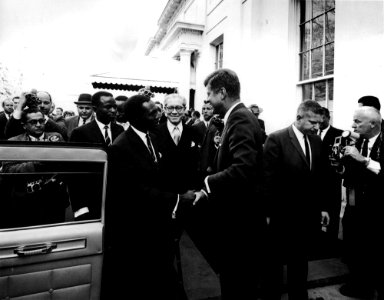 President John F. Kennedy Bids Farewell to Prime Minister of Uganda, A. Milton Obote photo