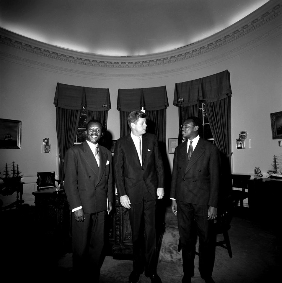 President John F. Kennedy with Secretary of State of Malagasy Republic