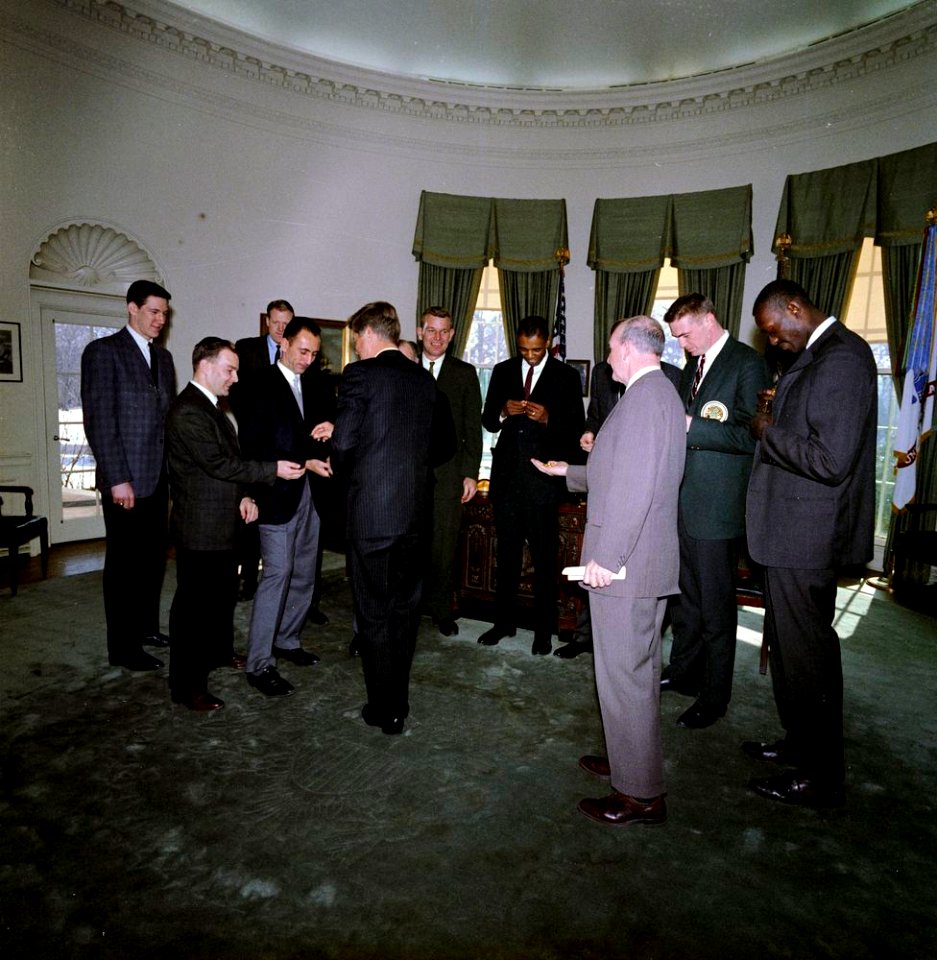 President John F. Kennedy Greets the Boston Celtics
