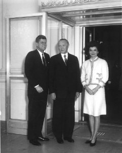 President John F. Kennedy, Chancellor Konrad Adenauer, and First Lady Jacqueline Kennedy (01)