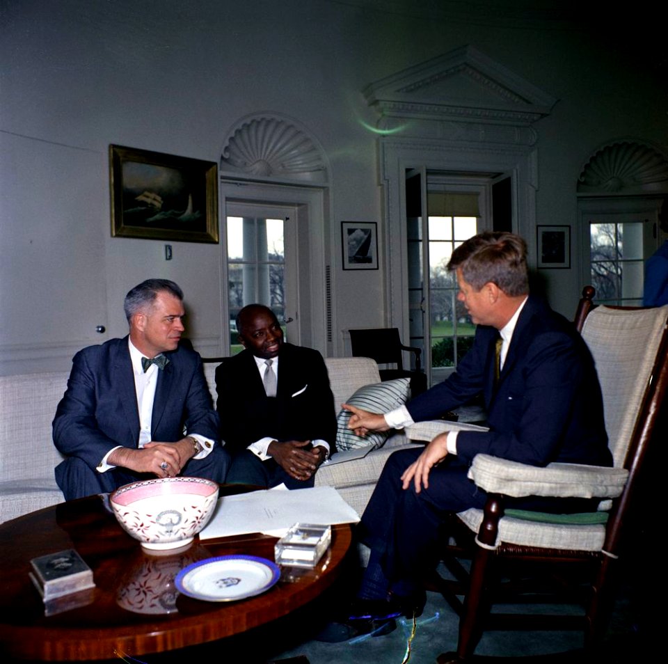 President John F. Kennedy Meets with Ambassador of Cameroon, Jacques Kuoh Moukouri (03)