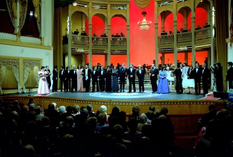 President Ronald Reagan and Nancy Reagan at Ford's Theatre Gala The Stars Salute The President