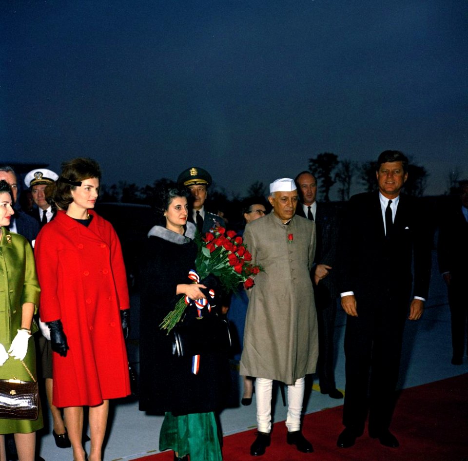 President John F. Kennedy, First Lady Jacqueline Kennedy, Prime Minister of India Jawaharlal Nehru, and Others at Arrival Ceremonies