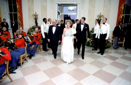President Ronald Reagan and Nancy Reagan at the State Visit of Prime Minister Menachem Begin