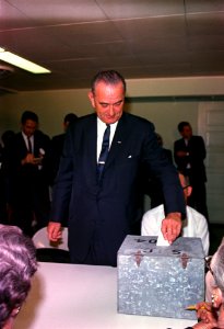 President Johnson voting in 1964