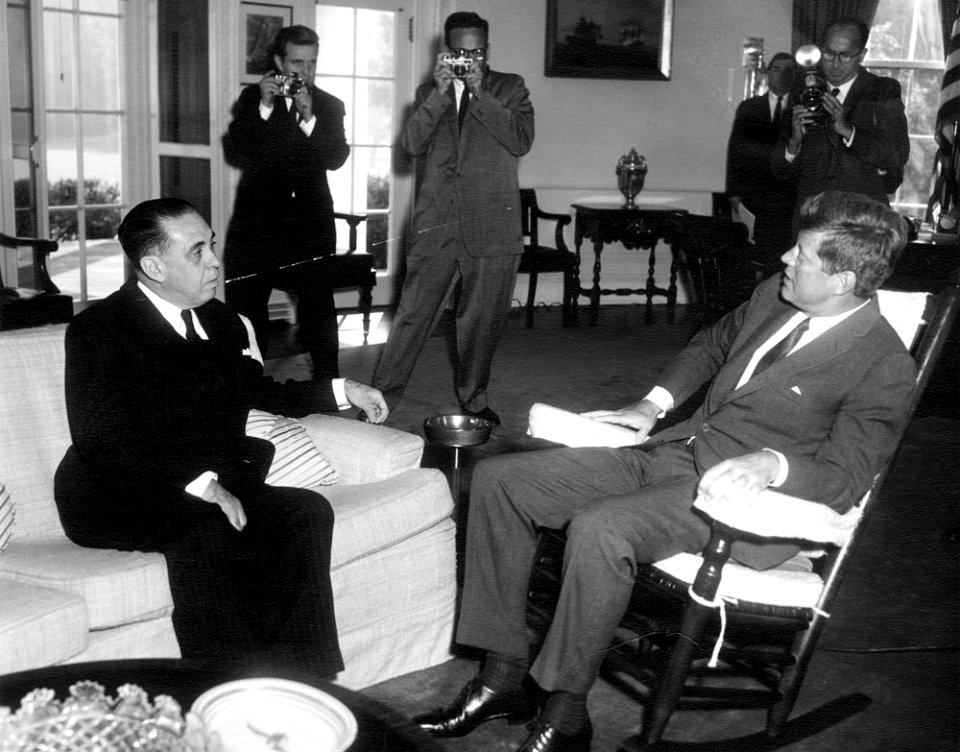 President John F. Kennedy Meets with Foreign Minister of Venezuela, Dr. Marcos Falcón Briceño