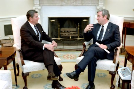 President Ronald Reagan and Jerry Falwell photo
