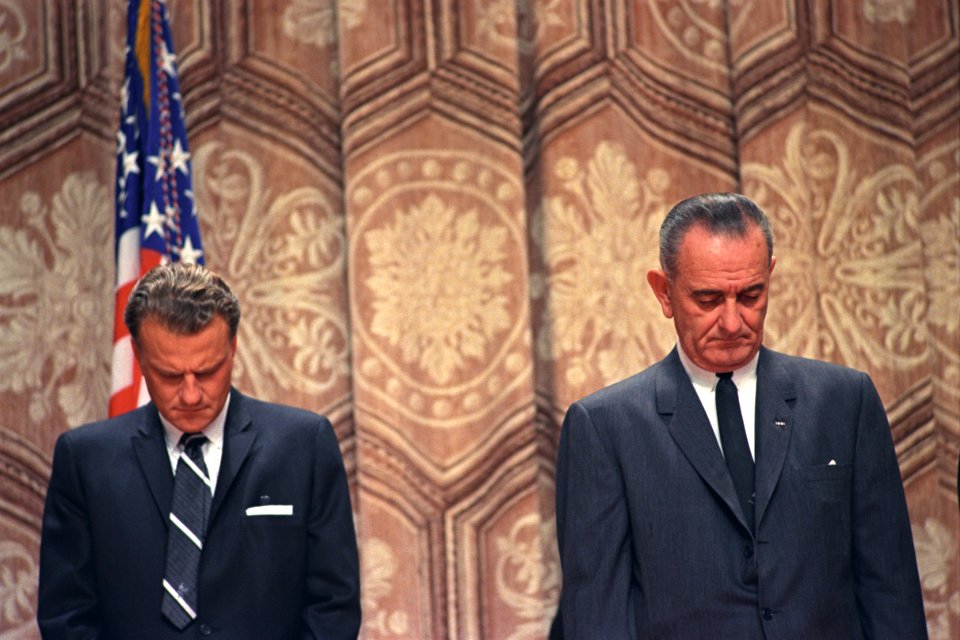 President Lyndon B. Johnson and Billy Graham