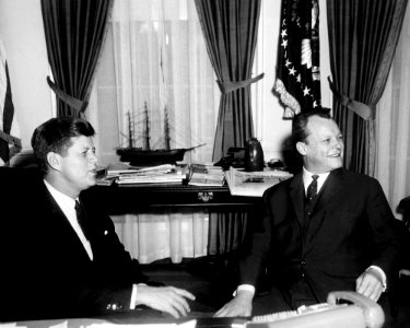 President John F. Kennedy meets with the Mayor of West Berlin, Willy Brandt