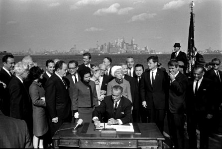 President Lyndon B. Johnson Signing of the Immigration Act of 1965 (02) photo