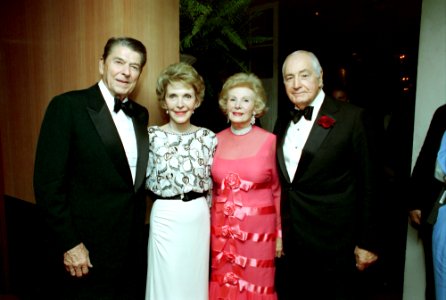 President Ronald Reagan and Nancy Reagan with Leonore Annenberg and Walter Annenberg photo