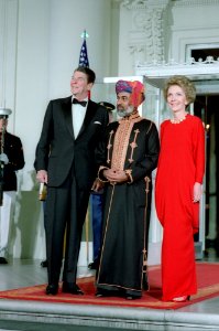 President Ronald Reagan and Nancy Reagan with Qaboos bin Said