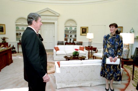 President Ronald Reagan and Nancy Risque photo