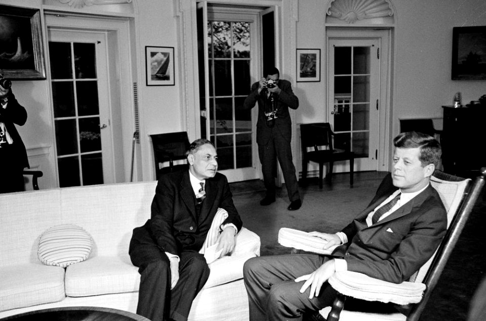 President John F. Kennedy with Ambassador of India, B. K. Nehru