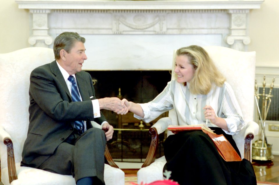 President Ronald Reagan and Peggy Noonan