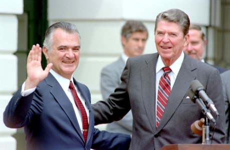 President Ronald Reagan and President Miguel De La Madrid Hurtado of Mexico